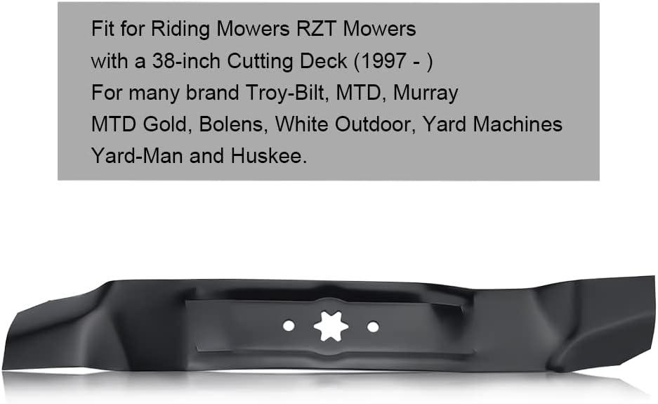 942-0610A Mulching Blades for Bolens Cub Cadet Troy Bilt Huskee LT3800 MTD Murray 38 inch Deck Lawn Mower Replace for 742-0610 742-0610A 942-0610 (2 Pack) - hipaparts