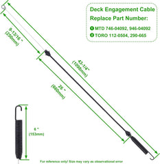 946-04092 746-04092 Deck Engagement Cable Replace for Toro 112-0504 LX420 LX425 LX460 42" Pto Cable for MTD Troy-Bilt 946-04092 746-04092 Lawn Mower 42 inch Deck Cable - hipaparts