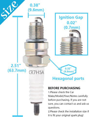 A7RTC CR7HSA Motorcycle Spark Plug A7RC A7TC CR7HSA 4549 Replace for GY6 Engine 50cc 70cc 90cc 100cc 110 125 150cc Motorcycle ATV Quad Scooter Go Kart Moped Chopper Buggy Dirt Racing Bike - hipaparts