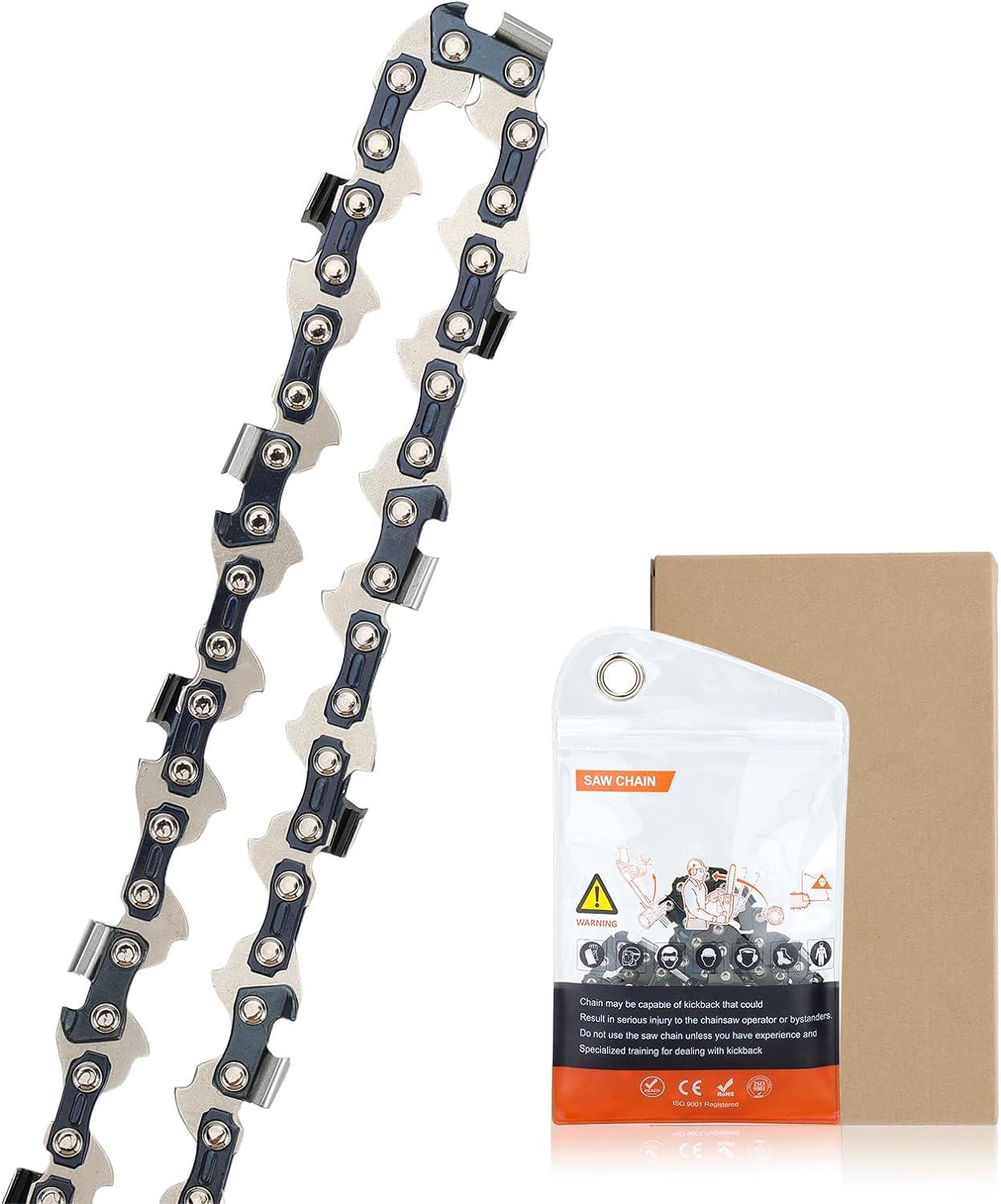 Chainsaw Chain for 16 Inch (40cm) Bar, 56 Drive Links, 3/8"LP Pitch, 050" Gauge, Low-Kickback Saw Chain fits for Einhell GH-EC 2040, Hyundai, Makita, Ryobi, Oregon and More - hipaparts