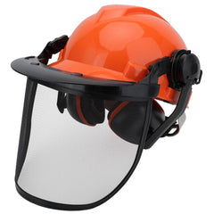 Chainsaw Protective Metal Face Shield For Forestry Safety Helmet with Earmuffs - hipaparts