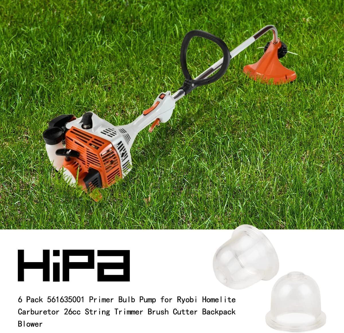 Hipa 6 Pack 561635001 Primer Bulb Pump for Ryobi Weedeater Homelite Carburetor String Trimmer Brush Cutter Backpack Blower Replace Zama 0057003 0057004 Echo 12538108660 - hipaparts