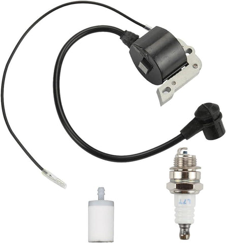 Ignition Coil Module with Fuel Filter Spark Plug for Husqvarna 51 51EPA 61 55 Rancher EPA 55EPA 55EU1 268 272 272XP Poulan PP415 PP425 PP505 Gas Chainsaw - hipaparts
