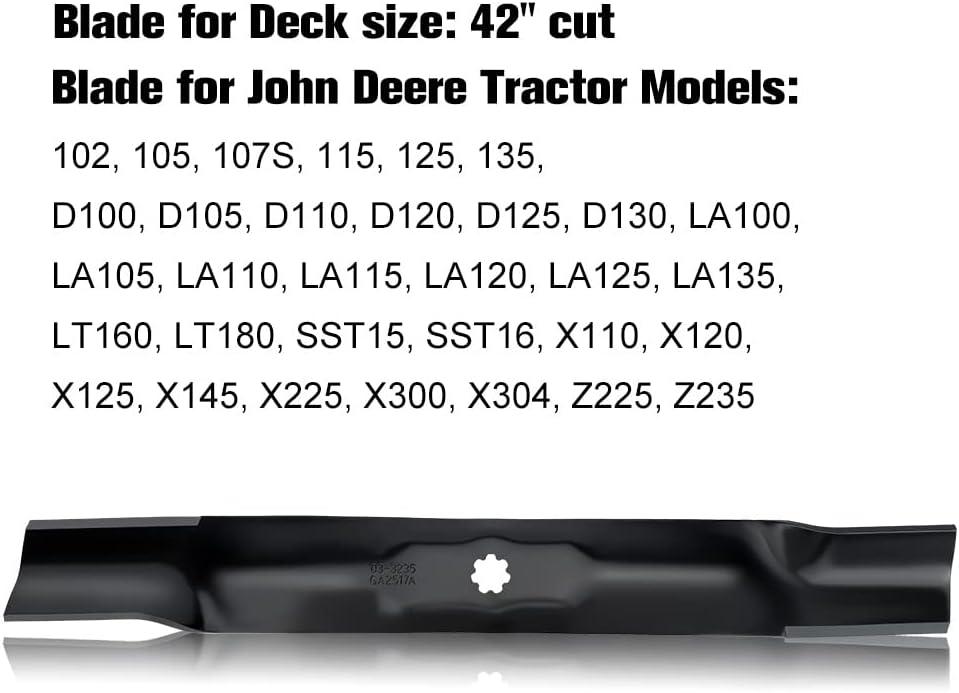 X300 42 ich Mower Deck Blades for JD D105 D110 D125 D130 LT160 LA135 42'' Deck Lawn Tractor Replace AM141034 AM141032 M154062 AM137327 M154061 2 Pack - hipaparts