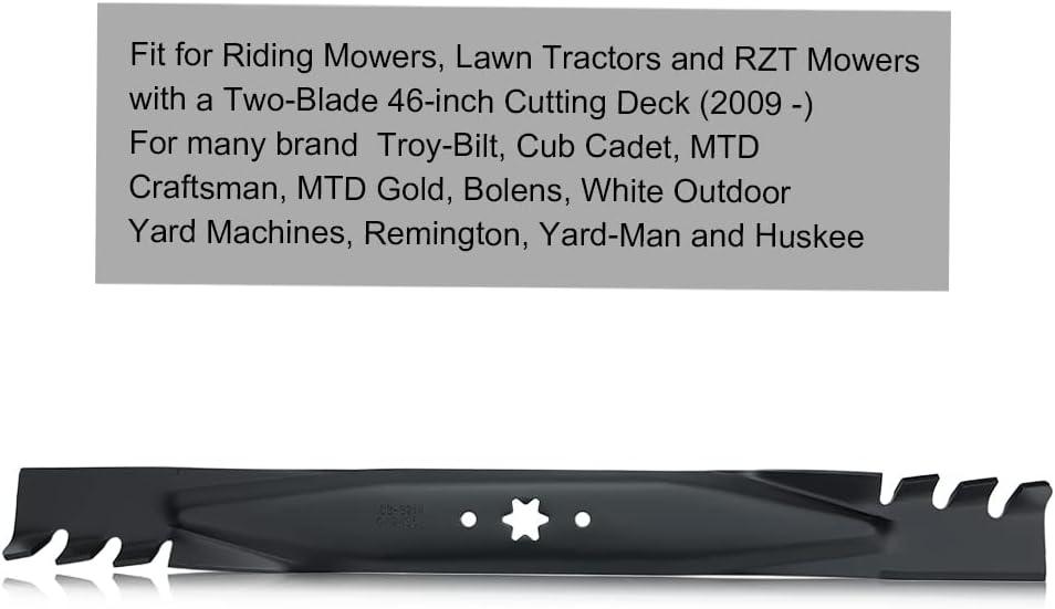 XT1 46 inch Mower Mulching Blade for MTD Cub Cadet XT1-46 XT2 LT46 LTX1045 LTX1046 46'' Deck Mower Replace for 942-04290-X 942-04290 942-04244 742-04244 742-04290 (2 Pack) - hipaparts